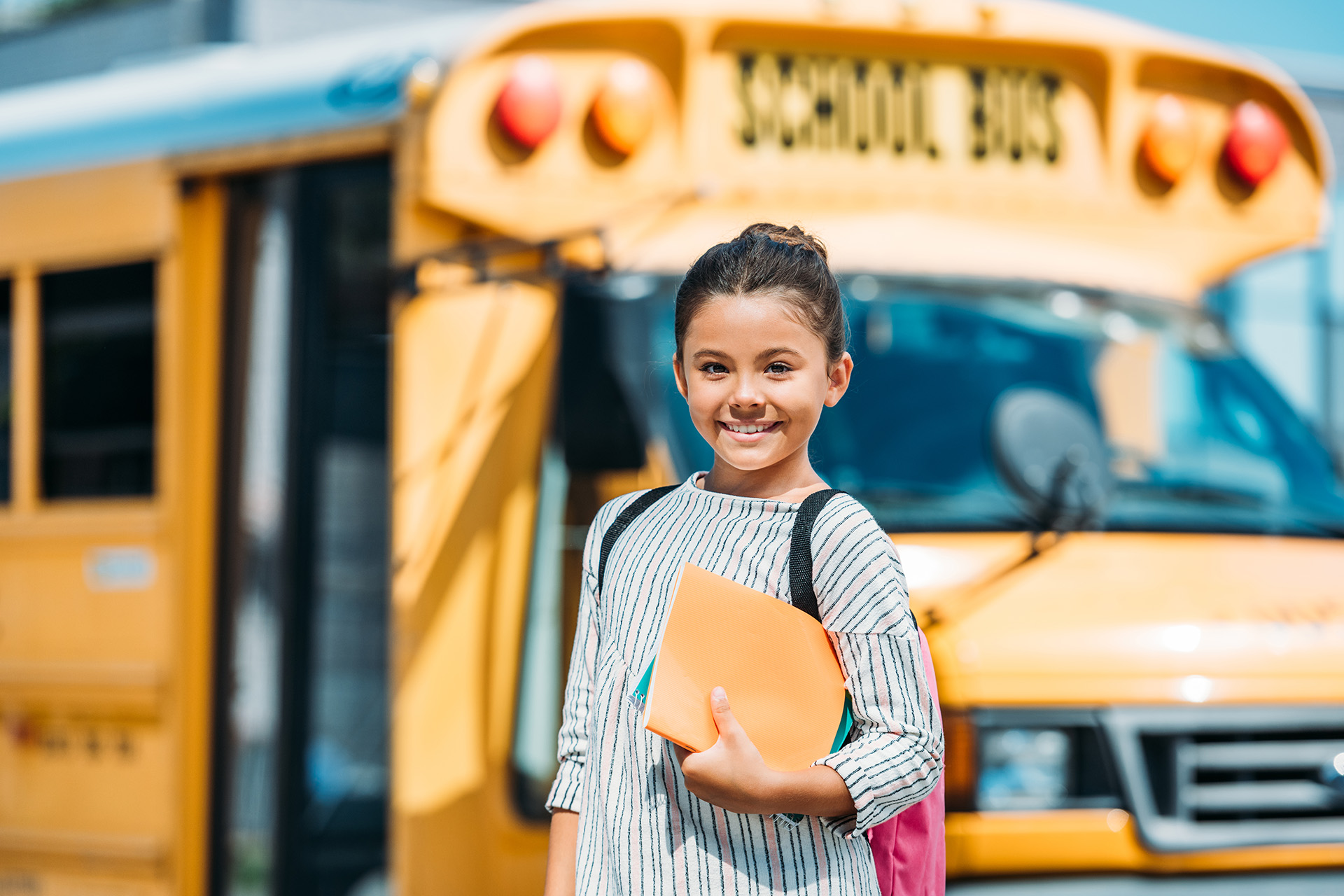 School Bus With Stop Sign